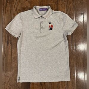 Ralph Lauren Light Gray Polo with Embroidered Figure